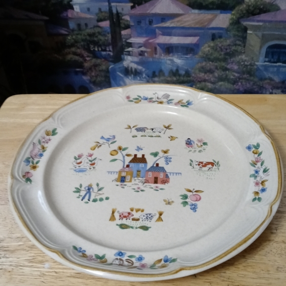 VTG International Heartland Serving 🍇 Platter&1 Clay Art Cheese Cutting Board. - Picture 14 of 16